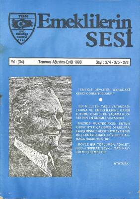 EMEKLİLERİN SESİ DERGİSİ TEMMUZ-AĞUSTOS-EYLÜL 1998 DRG1183 - 1