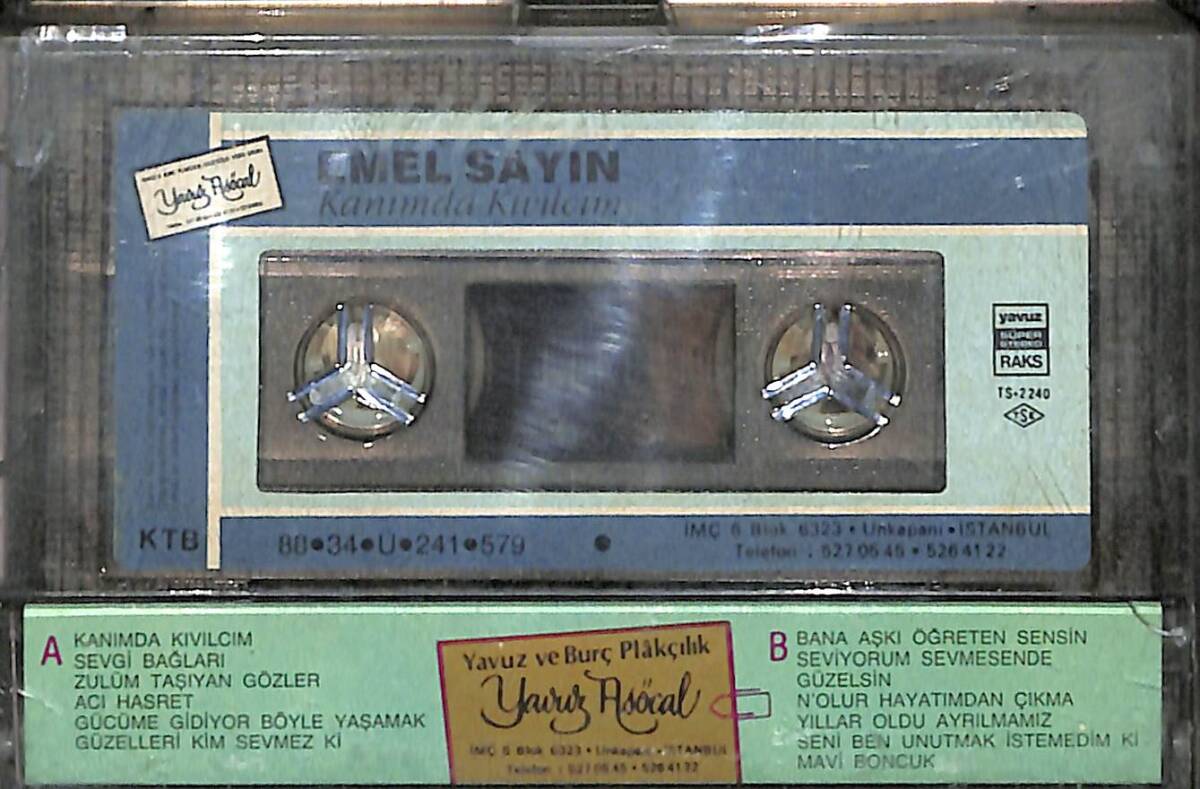 Emel Sayın - Kanımda Kıvılcım Orijinal Kaset (İkinci El) * Yavuz & Burç Plakçılık - 1988 - Kağıt Baskı * KST31233 - 2