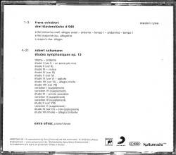 EMRE ELİVAR SCHUBERT THREE PIANO PIECES/SCHUMANN SYMPHONIC ETUDES CD (İkinci El) CD3973 - 2