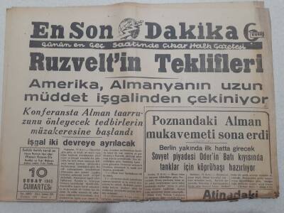En Son Dakika Gazetesi 10 Şubat 1945 - Ruzveltin Teklifleri GZ71729 - 1