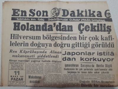 En Son Dakika Gazetesi 11 Mart 1945 - Japonlar İstiladan Korkuyor GZ71721 - 1
