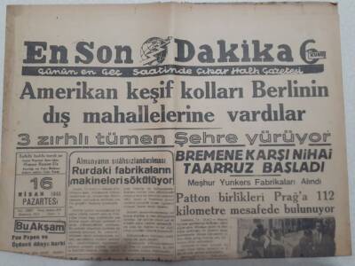 En Son Dakika Gazetesi 16 Nisan 1945 - Tokyo Gene Bombalandı GZ71714 - 1