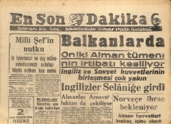 En Son Dakika Gazetesi 2 Kasım 1944 - İngilizler Selaniğe Girdi.. Milli Şefin Nutku GZ71394 - 1
