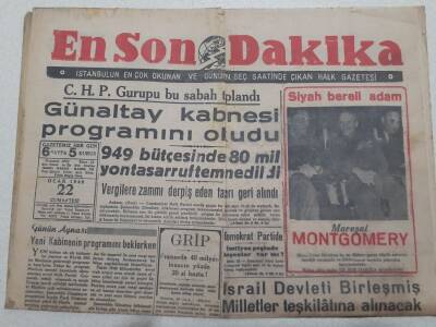 En Son Dakika Gazetesi 22 Ocak 1949 - Grip,Fransada 40 Milyon İnsanın Yüzde Yirmisi Hasta GZ71739 - 1