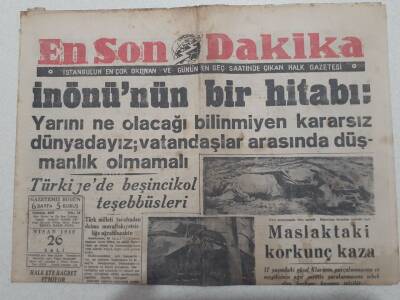 En Son Dakika Gazetesi 26 Nisan 1949 - Türkiyede 5.Kol Teşebbüsleri GZ71752 - 1