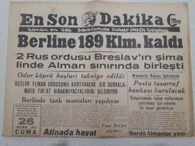 En Son Dakika Gazetesi 26 Ocak 1945 - Berline 189 Km Kaldı GZ71731 - 1
