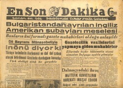 En Son Dakika Gazetesi 28 Eylül 1944 - Bulgaristandan Ayrılan İngiliz Amerikan Subayları Meselesi GZ71411 - 2