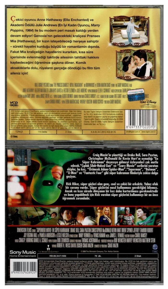 En Süper Kahramanlar Acemi Prenses 2 2 Adet VCD Film VCD257 - 2