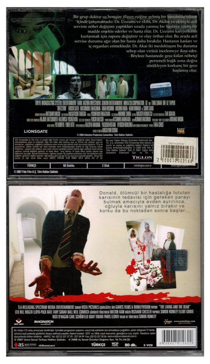 Enfeksiyon Sağ ve Ölü - 2 Adet VCD Film VCD1170 - 2