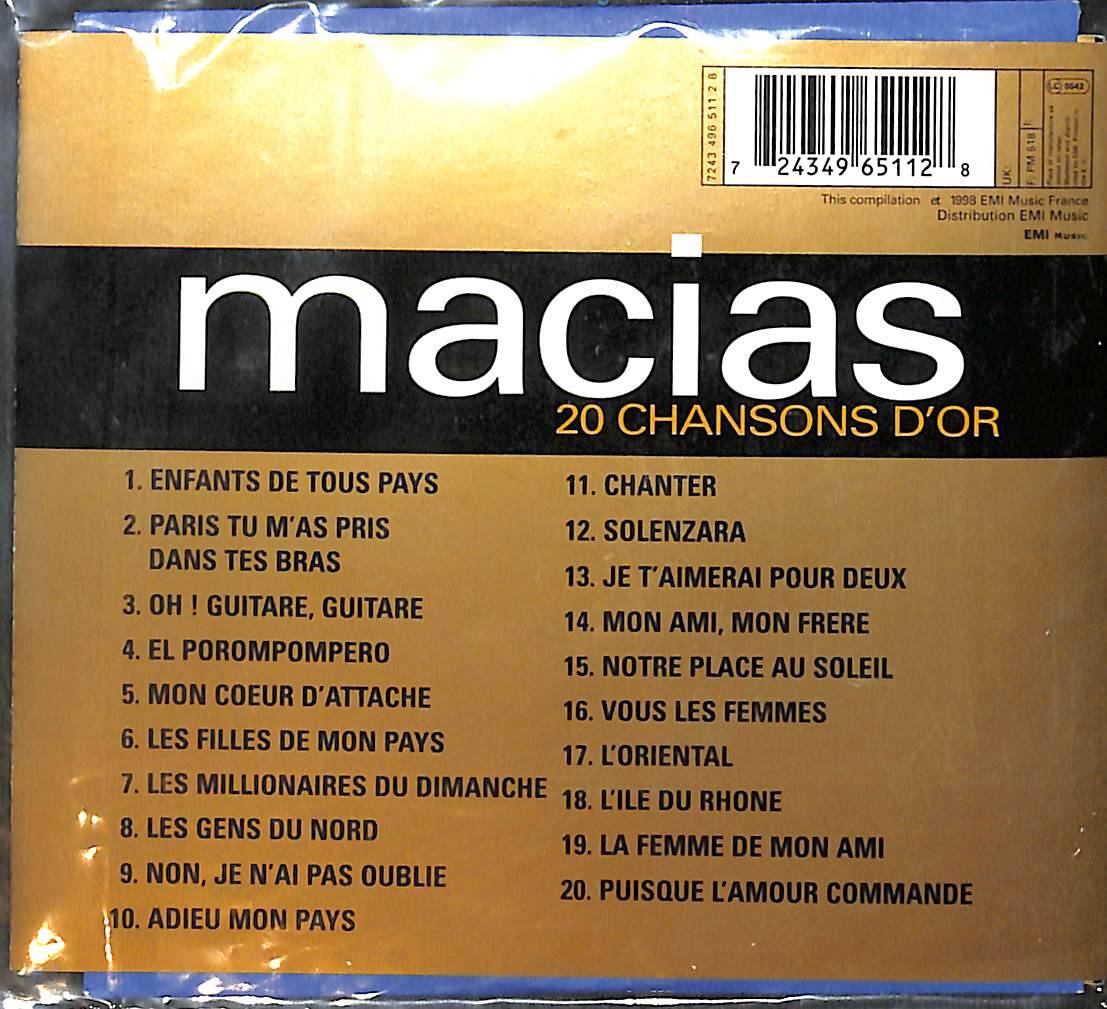 Enrico Macias – 20 Chansons D'or CD (İkinci El) CD5821 - 2