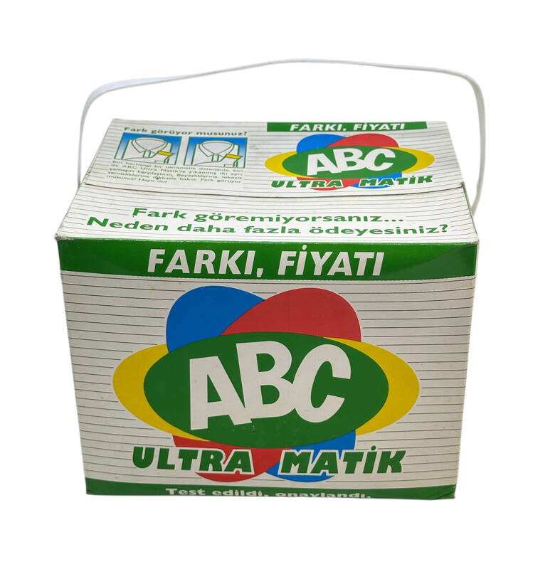 1990'lar ABC Ultra Matik Toz Deterjan *Fark Göremiyorsanız…Neden Daha Fazla Ödeyesiniz?* (Dolu Kutu) AOB4734 - 2