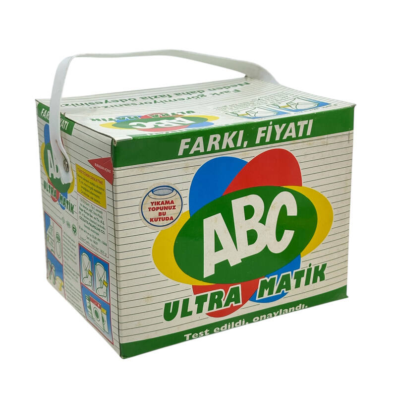 1990'lar ABC Ultra Matik Toz Deterjan *Fark Göremiyorsanız…Neden Daha Fazla Ödeyesiniz?* (Dolu Kutu) AOB4734 - 4
