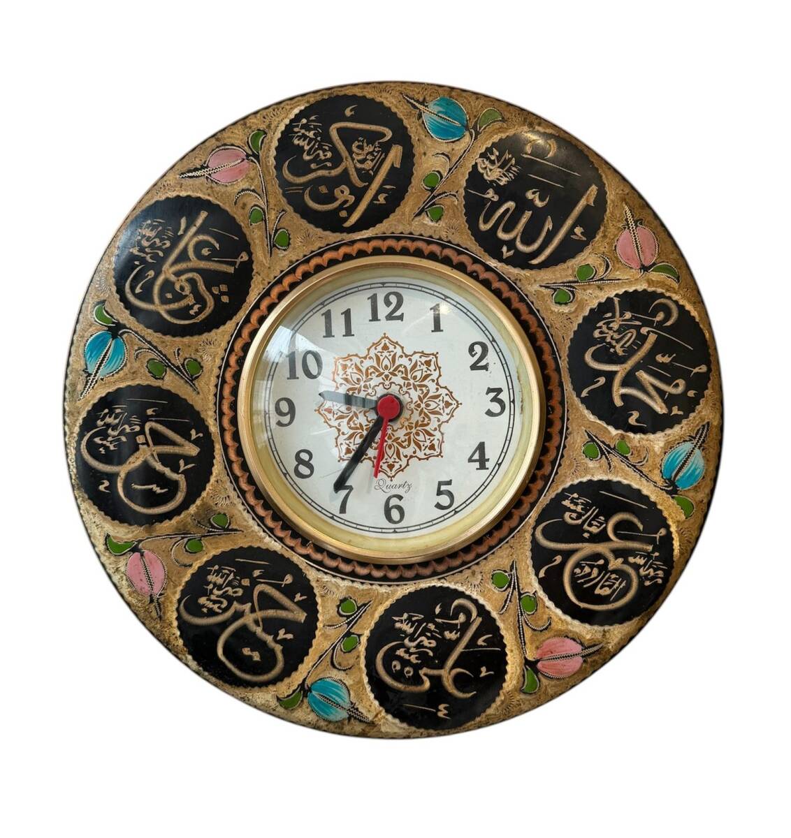 Erzincan İşi El İşçiliği İslami Hat Yazılı Eski Bakır Duvar Saati ÇRZ2 - 3