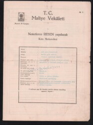 Erzurum 1949 Yılı Maliye Bakanlığı Kira Kontratosu HSS251 - 1