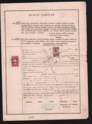 Erzurum 1949 Yılı Maliye Bakanlığı Kira Kontratosu HSS251 - 2