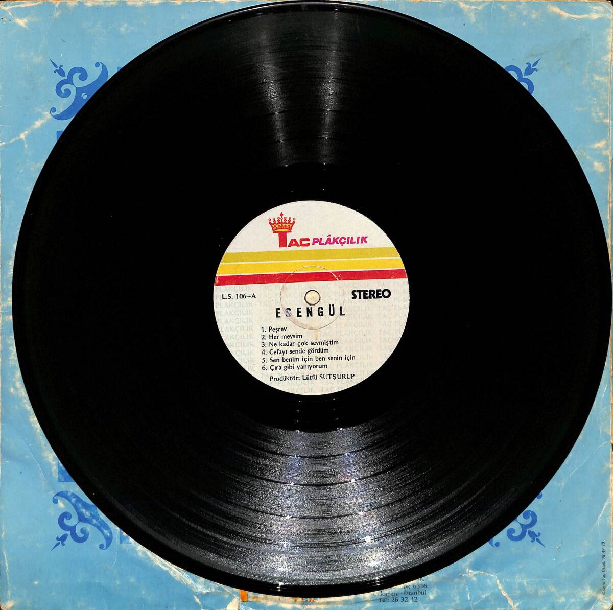 Esengül – Hayat Dolu Gençliğe Veda | Taç Plakçılık 33′lük LP (Long Play) PLAK (10/8) 