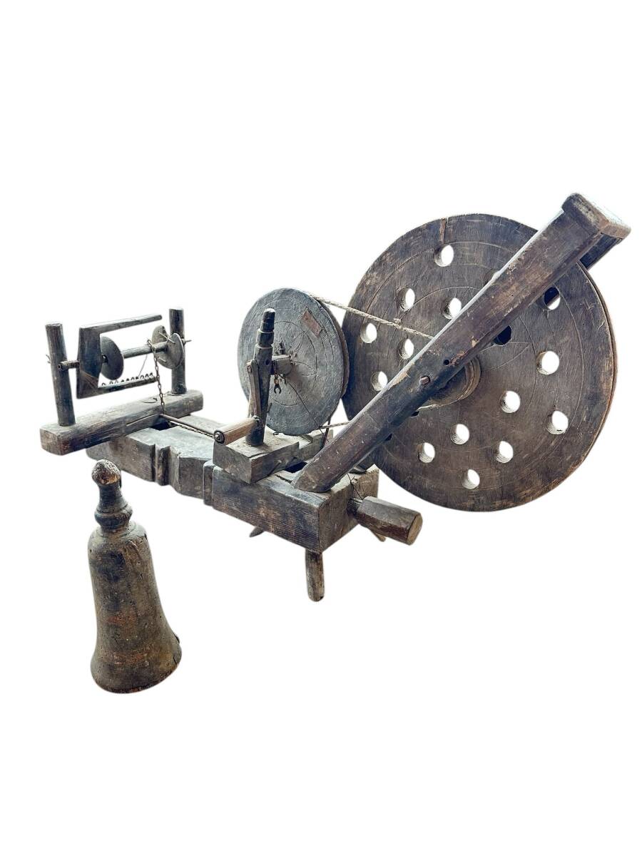 Eski Dönem Ahşap Çıkrık – El Yapımı İp Eğirme Aleti AOB4346 - 4