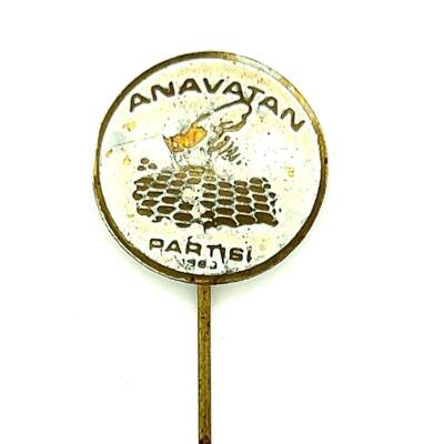 ESKİ-Anavatan Partisi Pirinç Rozeti RZT1552 - 1
