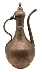 Eski El Dövme Bakır İbrik – 42 cm | Klasik Osmanlı Form, Parlak Yüzeyli Antika AOB2852 - Gökçekoleksiyon