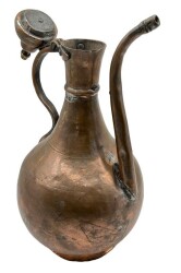 Eski El Dövme Bakır İbrik – 42 cm | Klasik Osmanlı Form, Parlak Yüzeyli Antika AOB2852 - 4