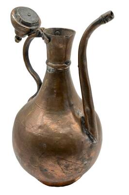 Eski El Dövme Bakır İbrik – 42 cm | Klasik Osmanlı Form, Parlak Yüzeyli Antika AOB2852 - 4
