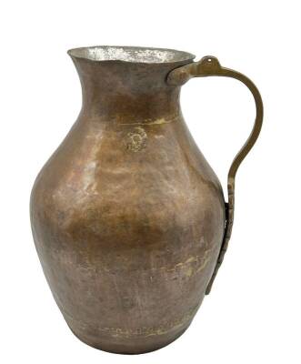 Eski El Dövme Bakır İbrik / Sürahi – 30 cm | Geniş Gövdeli Klasik Form AOB2936 - 2