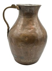 Eski El Dövme Bakır İbrik / Sürahi – 30 cm | Geniş Gövdeli Klasik Form AOB2936 - Gökçekoleksiyon