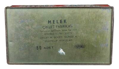 Eski Bakkal - Melek Ciklet Fabrikası Desenli Teneke Ciklet Kutusu AOB854 (N) - 3