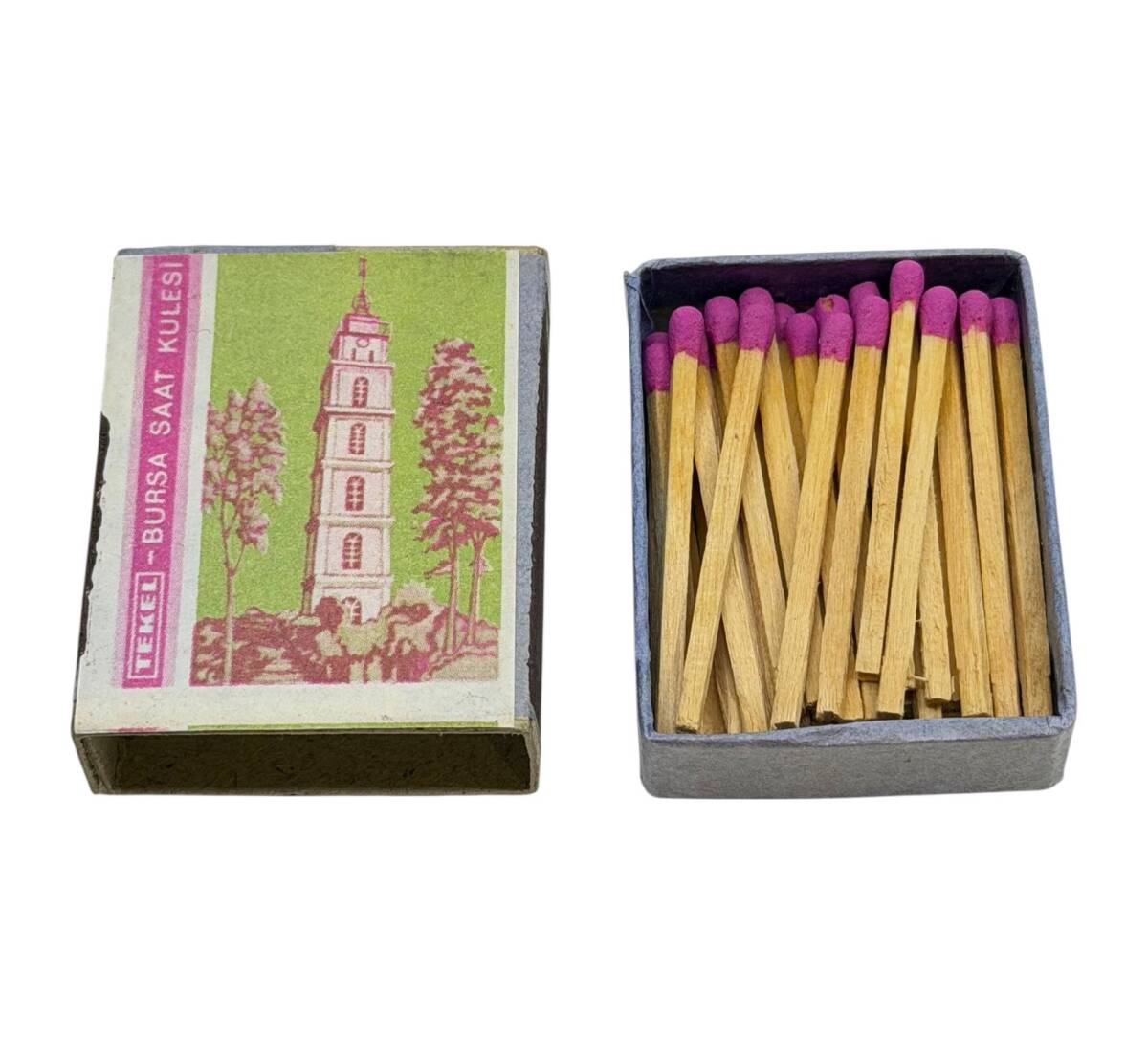 Eski Bakkal - Tekel - Bursa Saat Kulesi Dolu Paket Kibrit AOB5292 - 2