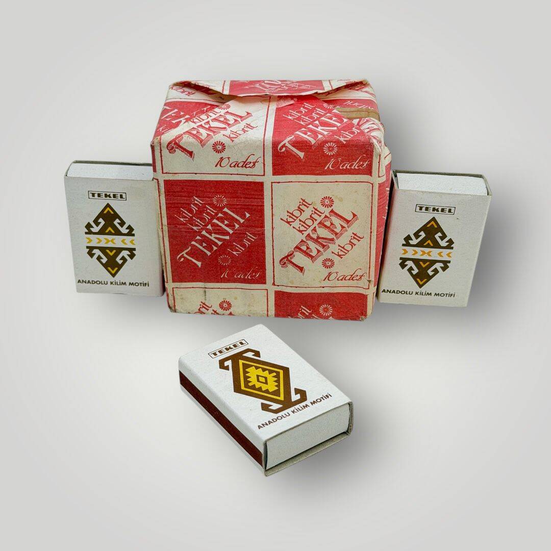 Eski Bakkal - Tekel İdaresi Anadolu Kilim Motifi Kibrit AOB5073 - 1