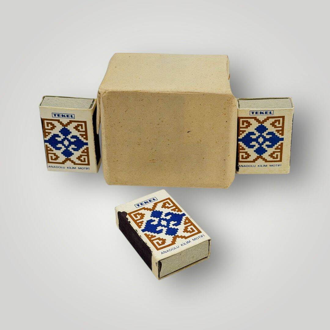 Eski Bakkal - Tekel İdaresi Anadolu Kilim Motifi Kibrit AOB5074 - 1