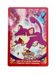 Eski Bakkaliye - Sultan Sakızı Pokemon Oyun Kartı Karakter RATTATA No : 7 Çil AOB5556 - Gökçekoleksiyon