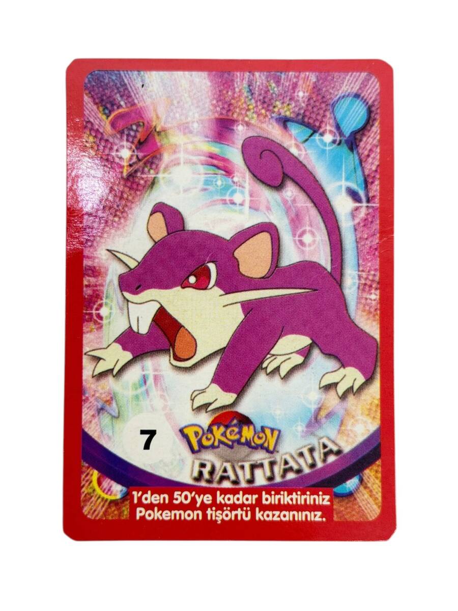 Eski Bakkaliye - Sultan Sakızı Pokemon Oyun Kartı Karakter RATTATA No : 7 Çil AOB5556 - 3