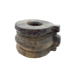 Eski Dönem Ahşap Dibek – El Yapımı Masif Havan | Etnografik / Koleksiyonluk AOB2094 - Gökçekoleksiyon