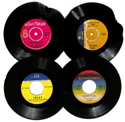 Eski Dönem Plak Lotu, Dekorluk Plak (4 Adet) PLK24955 - Gökçekoleksiyon