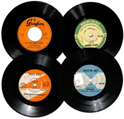 Eski Dönem Plak Lotu, Dekorluk Plak (4 Adet) PLK25170 - Gökçekoleksiyon