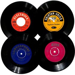 Eski Dönem Plak Lotu, Dekorluk Plak (4 Adet) PLK25173 - Gökçekoleksiyon