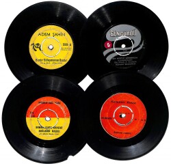 Eski Dönem Plak Lotu, Dekorluk Plak (4 Adet) PLK25182 - Gökçekoleksiyon