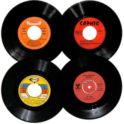 Eski Dönem Plak Lotu, Dekorluk Plak (4 Adet) PLK25186 - Gökçekoleksiyon