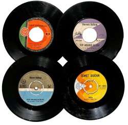 Eski Dönem Plak Lotu, Dekorluk Plak (4 Adet) PLK25193 - Gökçekoleksiyon