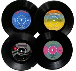 Eski Dönem Plak Lotu, Dekorluk Plak (4 Adet) PLK25195 - Gökçekoleksiyon