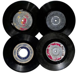 Eski Dönem Plak Lotu, Dekorluk Plak (4 Adet) PLK25198 - Gökçekoleksiyon