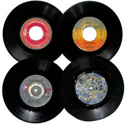 Eski Dönem Plak Lotu, Dekorluk Plak (4 Adet) PLK25199 - Gökçekoleksiyon