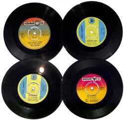 Eski Dönem Plak Lotu, Dekorluk Plak (4 Adet) PLK25349 - Gökçekoleksiyon