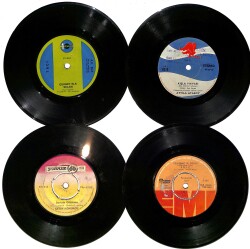 Eski Dönem Plak Lotu, Dekorluk Plak (4 Adet) PLK25353 - Gökçekoleksiyon