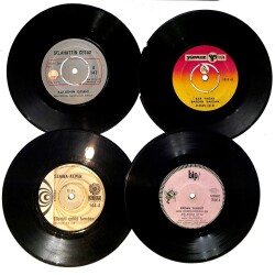 Eski Dönem Plak Lotu, Dekorluk Plak (4 Adet) PLK25355 - Gökçekoleksiyon