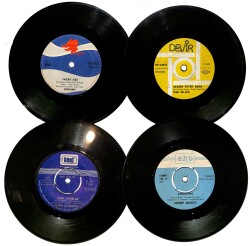 Eski Dönem Plak Lotu, Dekorluk Plak (4 Adet) PLK25356 - Gökçekoleksiyon