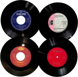 Eski Dönem Plak Lotu, Dekorluk Plak (4 Adet) PLK25372 - Gökçekoleksiyon