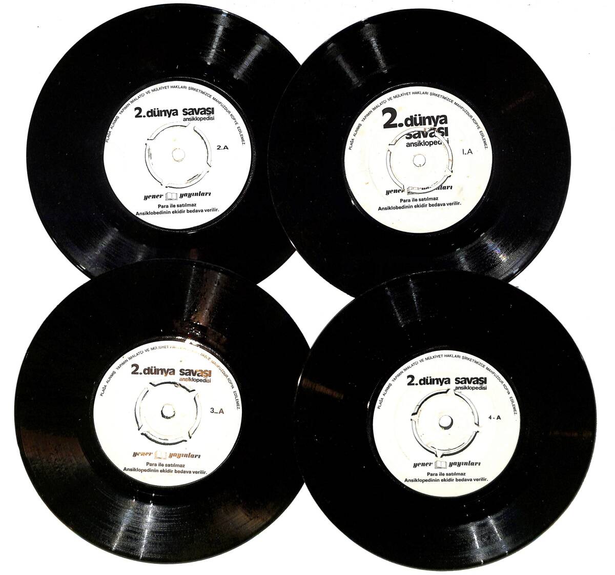 Eski Dönem Plak Lotu, Dekorluk Plak (Düşük Kondisyon - 4 Adet - Dünya Savaşı Ansiklopedisi Seti) PLK26582 - 1