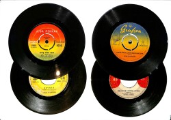 Eski Dönem Plak Lotu, Dekorluk Plak (Düşük Kondisyon - 4 Adet - Nuri Sesigüzel - Ajda Pekkan) PLK26326 - Gökçekoleksiyon